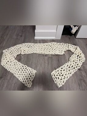 Open-Knit Cream Shrug - Lightweight